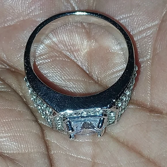 Classic Men's Silver Diamond Pavé Ring Sz 11